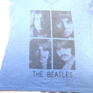 The Beatles 2013 Light Blue Tee Featuring the Fab Four XL